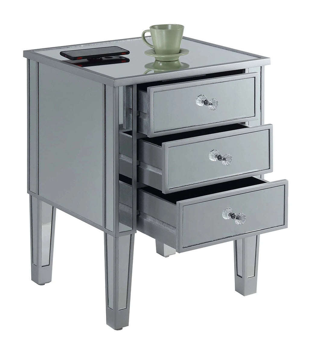 3 Drawer Mirrored End Table G314