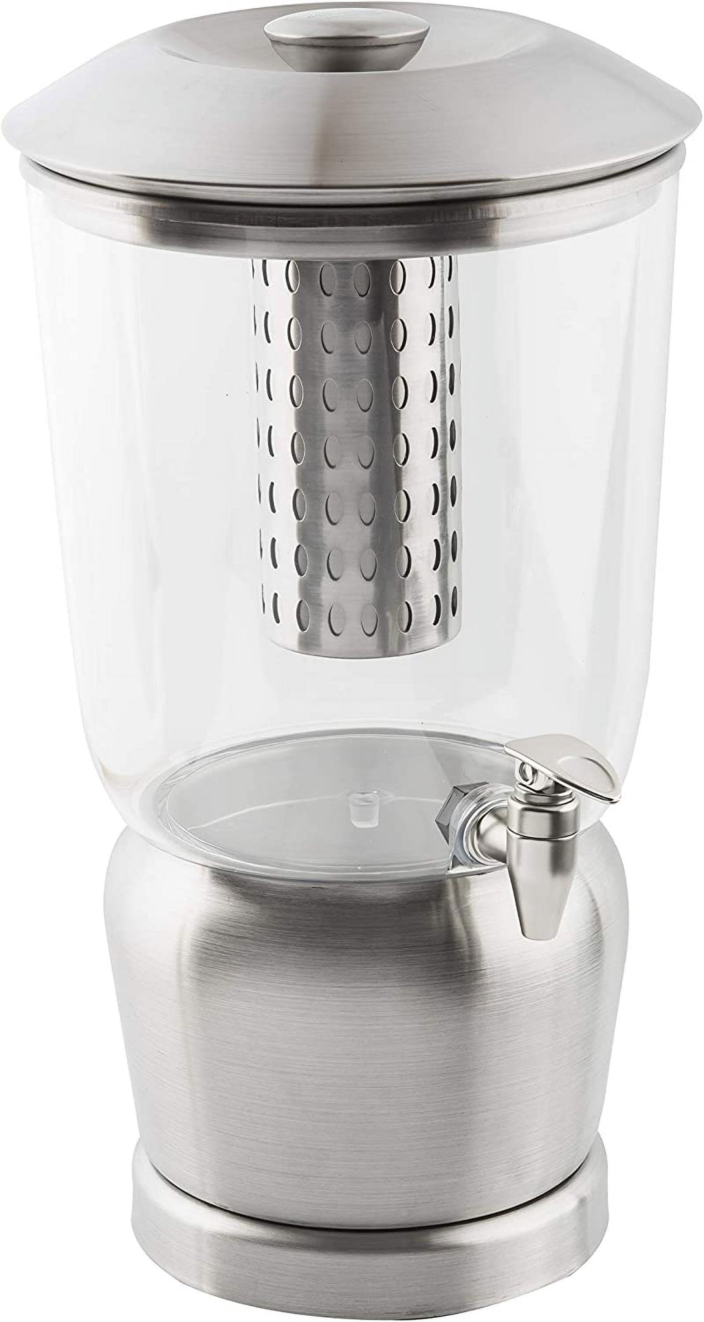 Gallon Drink Dispenser with Fruit Infuser & Stand, Tritan Stainless Steel Y2474