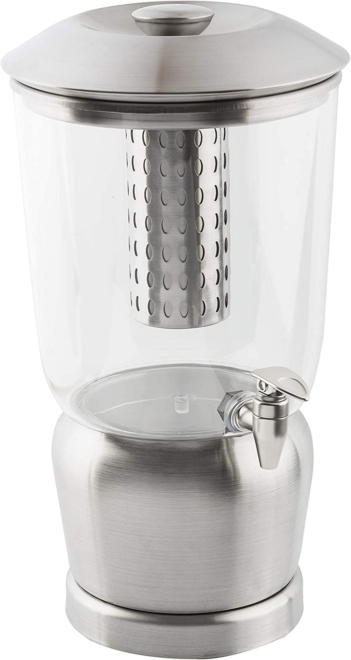 Gallon Drink Dispenser with Fruit Infuser & Stand, Tritan Stainless Steel Y2474