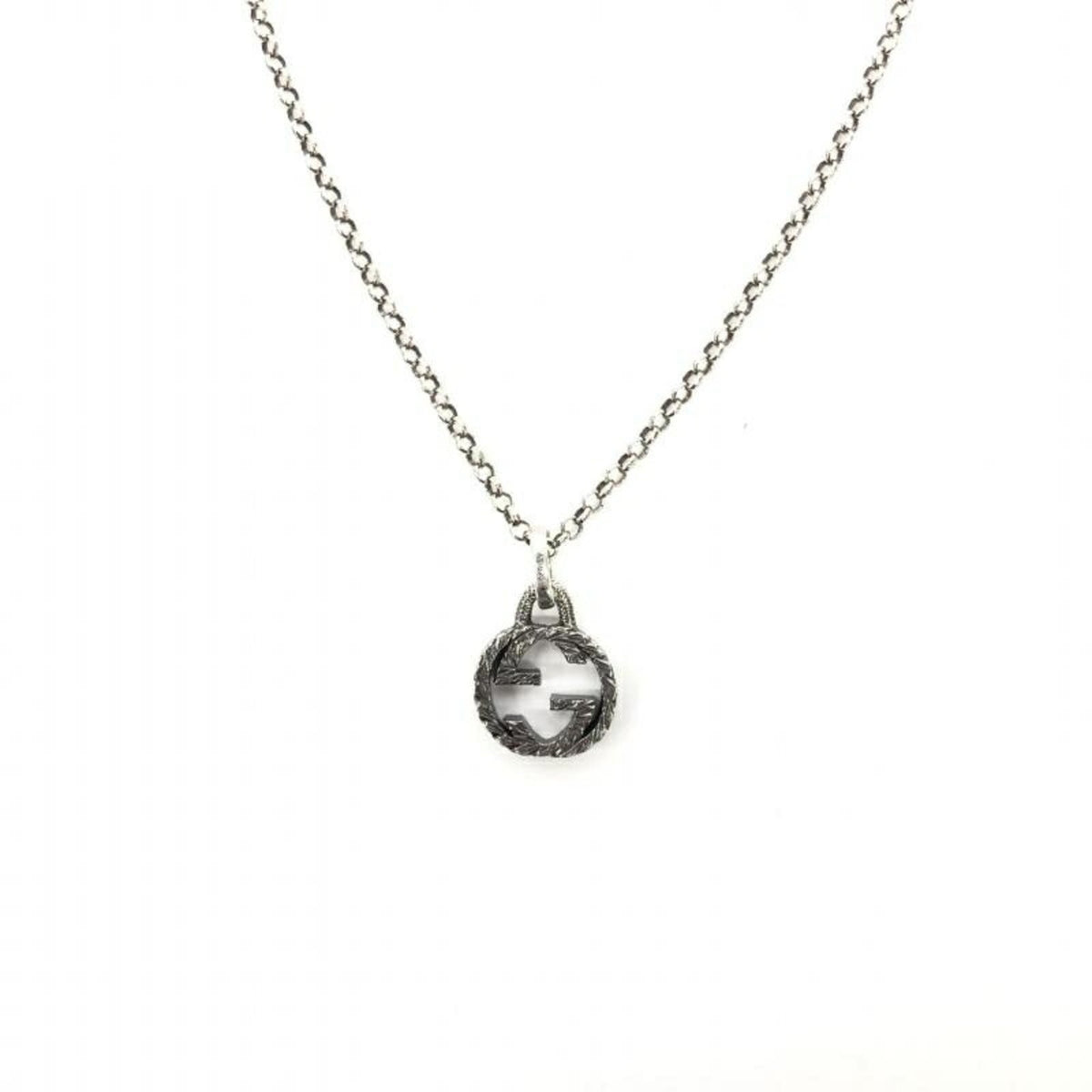 Silver Interlocking G Necklace E6463