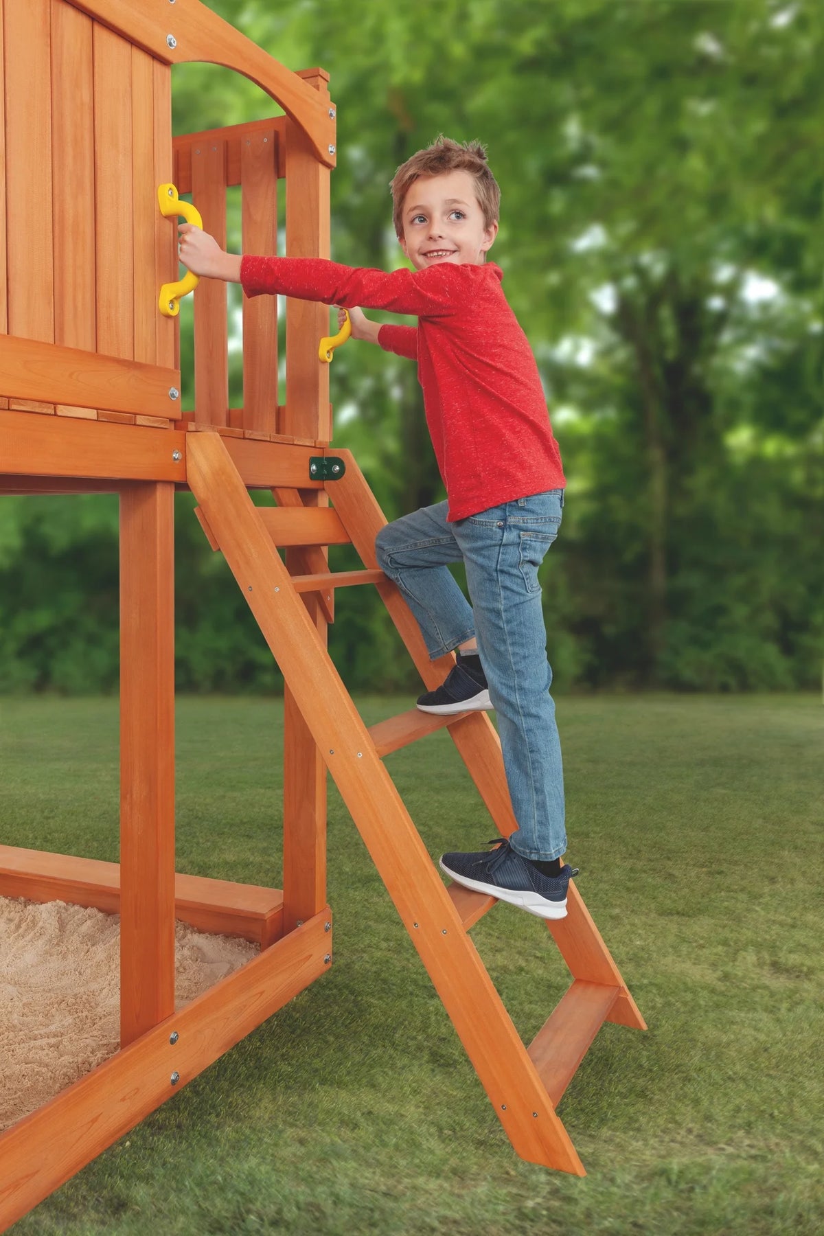 Wooden Playset with Slide and Swing W560063