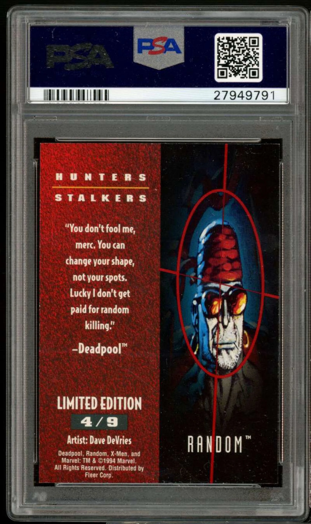 1995 Ultra X-Men #4 PSA 9 Card R982