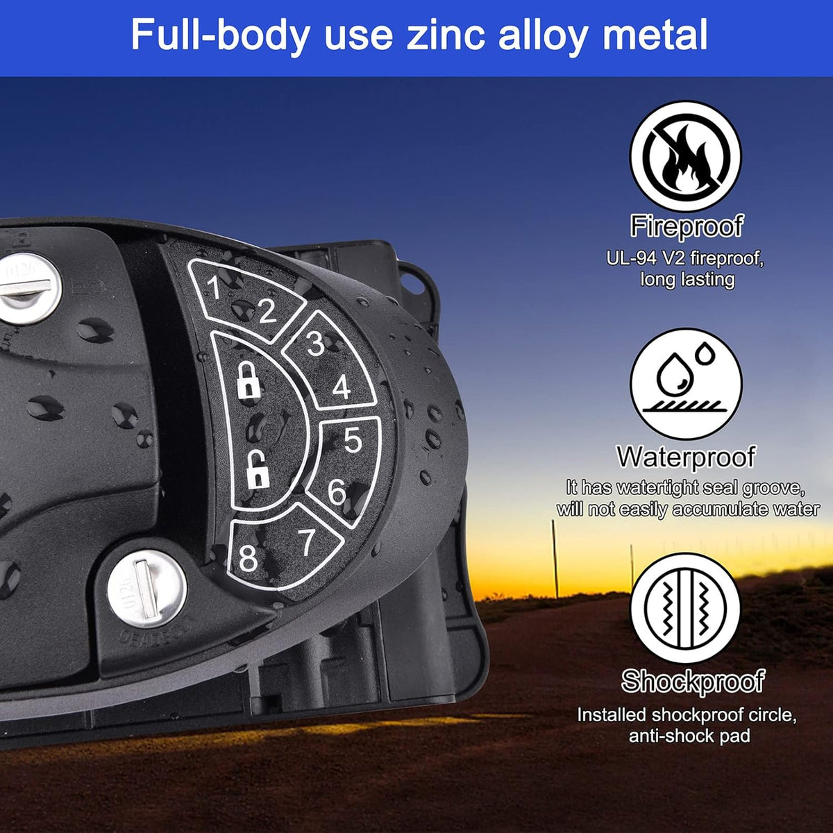 Waterproof & Shockproof RV Keyless Entry Door Lock with 2 Key Fobs and Backlit Keypad 100% Metal H818872