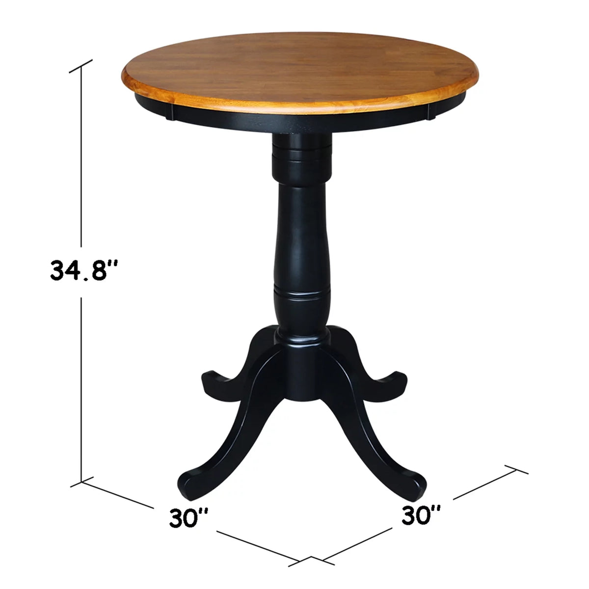 Round Top Pedestal Dining Table with Black Base X67661
