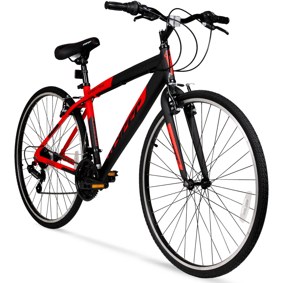 700c Men's Black and Red Hybrid Bike R8519