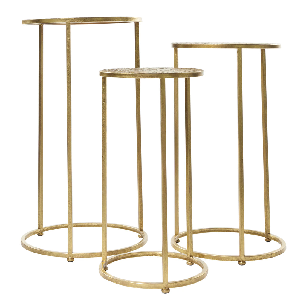 16" x 28" Gold Metal Nesting Accent Table, 3-Pieces Z9439