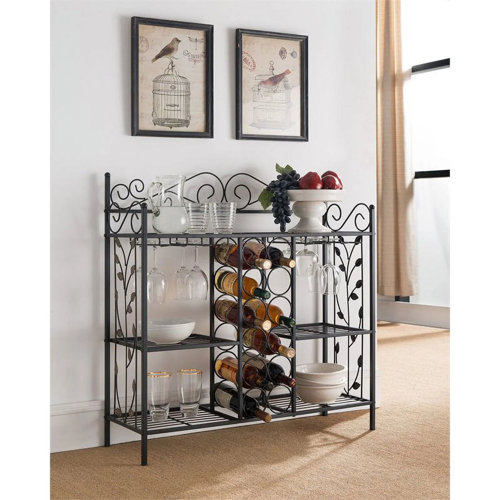Black Metal Wine Rack V550