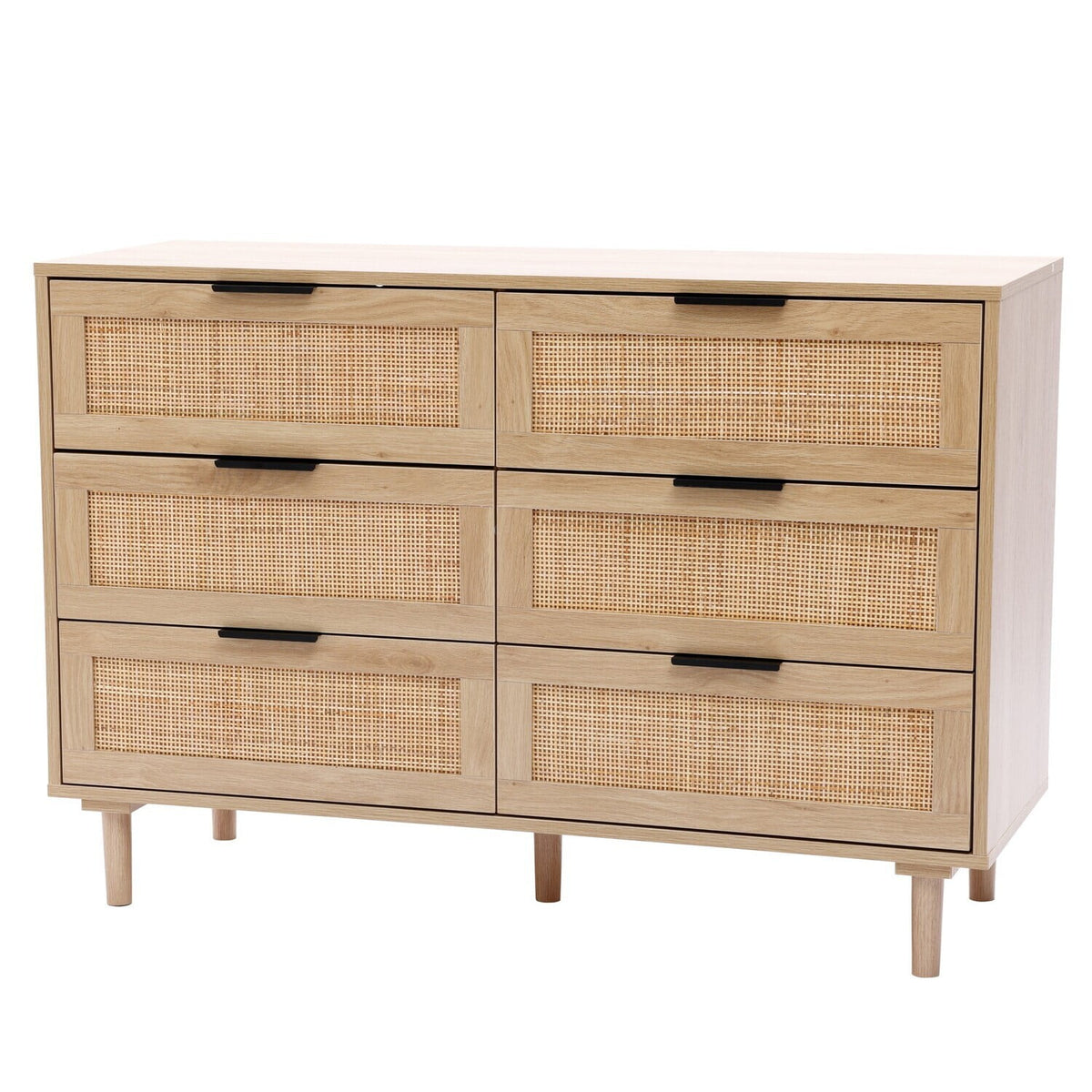 Light Wood 6-Drawer Dresser J6109