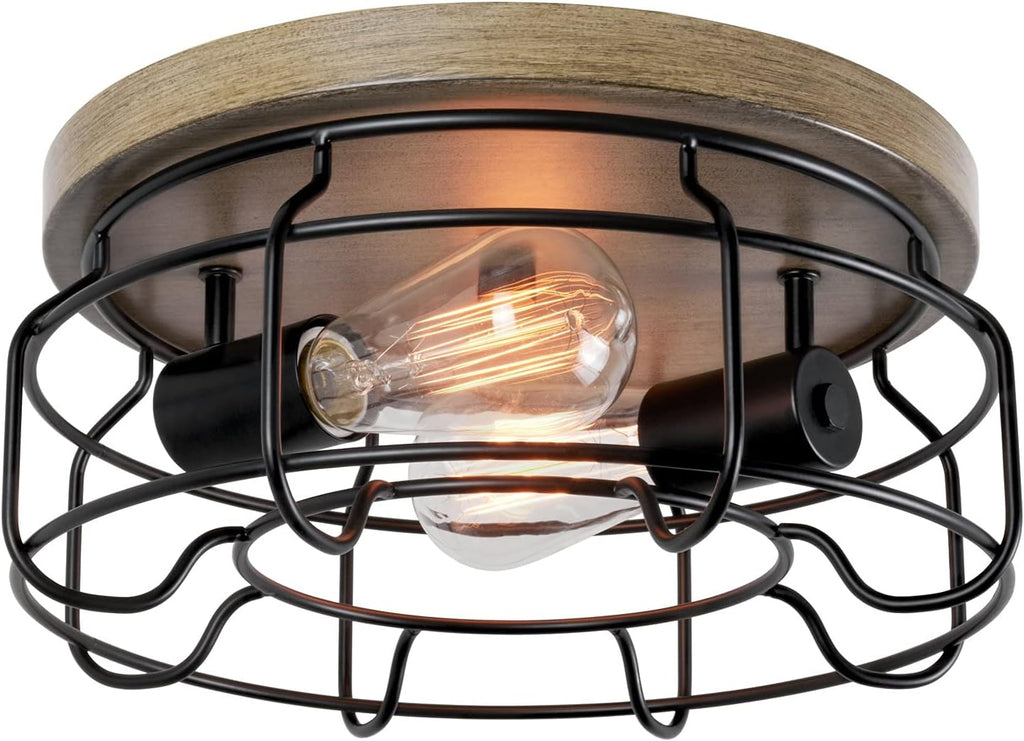 2-Light Metal Flush Mount Ceiling Light N7543