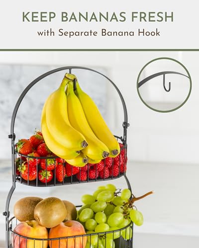 3 Tier Bamboo Fruit Basket with Removable Baskets T9879