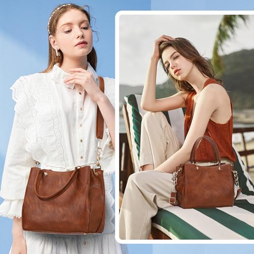 PU Leather Top Handle Satchel Shoulder Bag Tote Bag H471