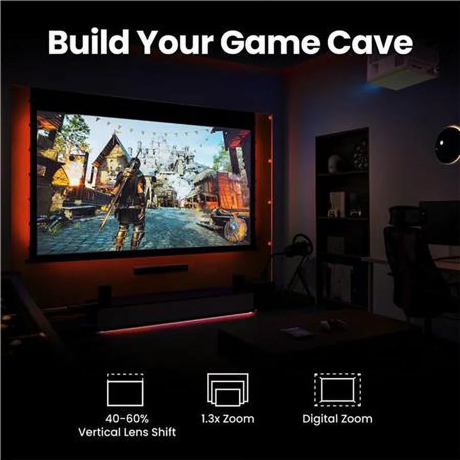 True 4K UHD HDR 4LED 3300 Lumens Gaming Projector F398