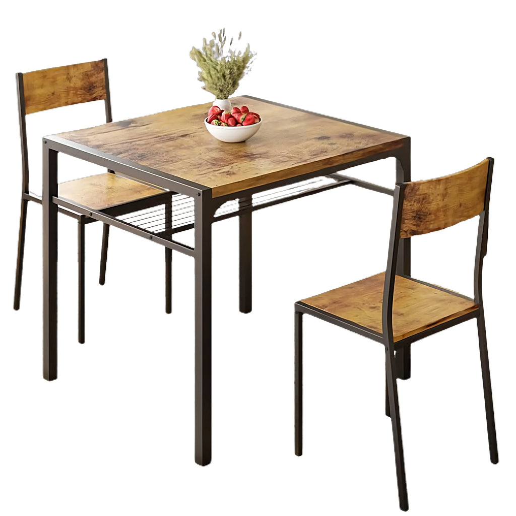 Modern Dining Room Table Set for 2 with Storage Shelf V84152