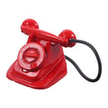Red Metal Toy Telephone Doll House Decoration A914308