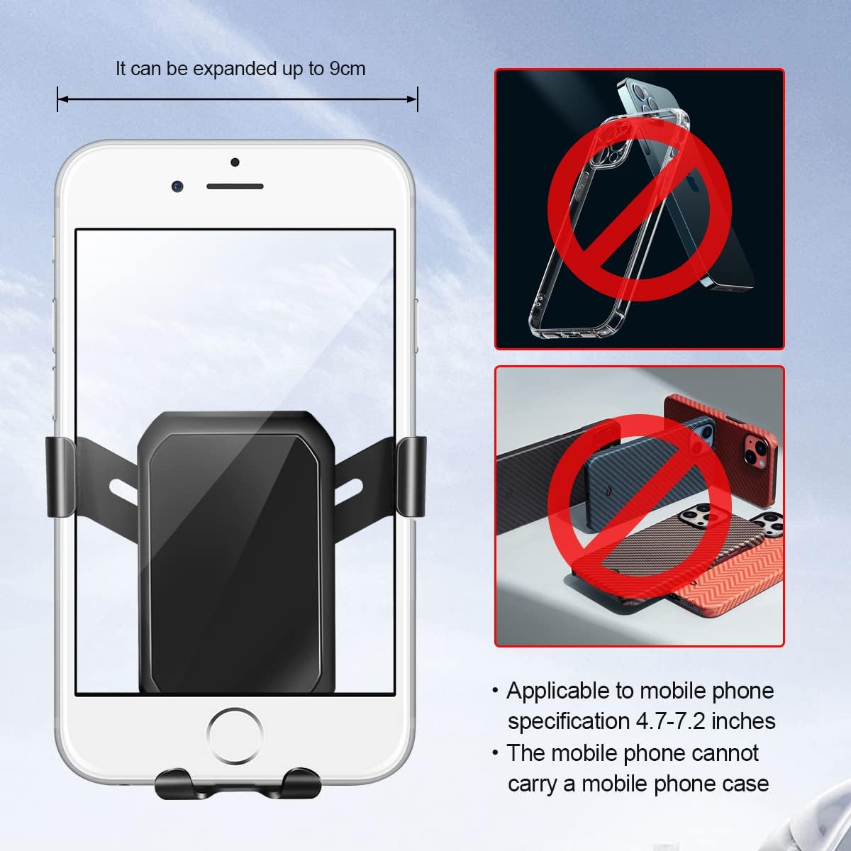 Black Pack of 2 Car Dashboard Phone Mount H33836