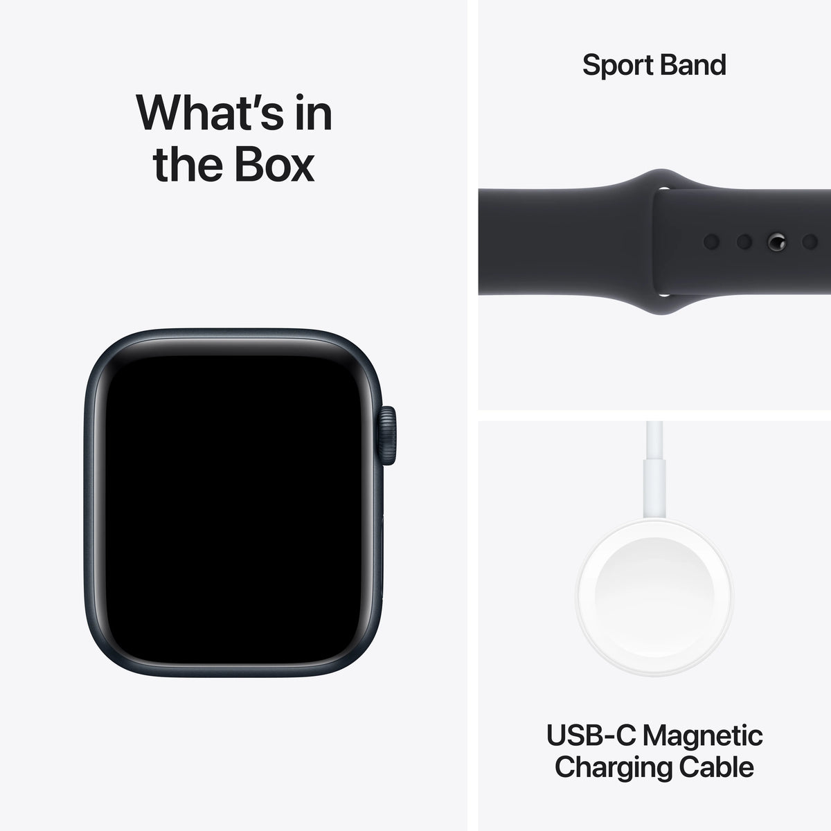 Midnight Aluminum Case Apple Watch SE GPS 44mm with Midnight Sport Band W801