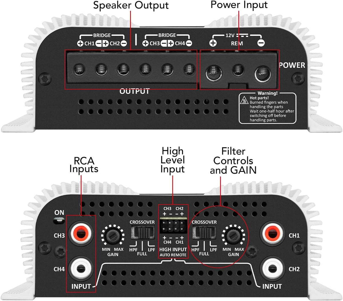 Compact 4 Channels 440 Watts Amplifier K815505