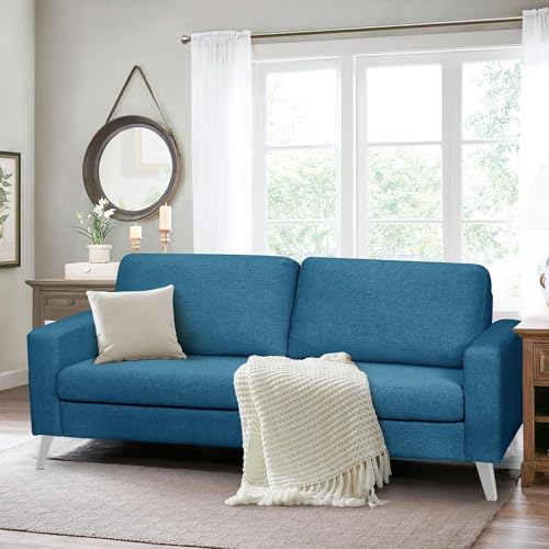 Navy Blue Faux Leather 79" Wide Sofa G71457