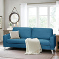 Navy Blue Faux Leather 79" Wide Sofa G71457