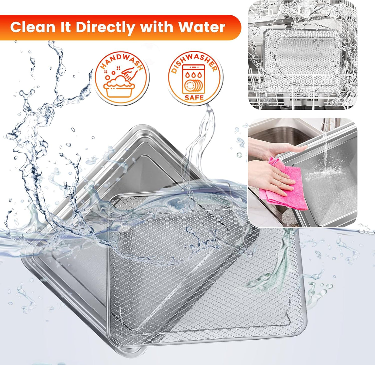 10.7 * 9.8'' Non-stick Stainless Steel Air Fryer Basket H450119