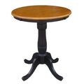 Round Top Pedestal Dining Table with Black Base X67661