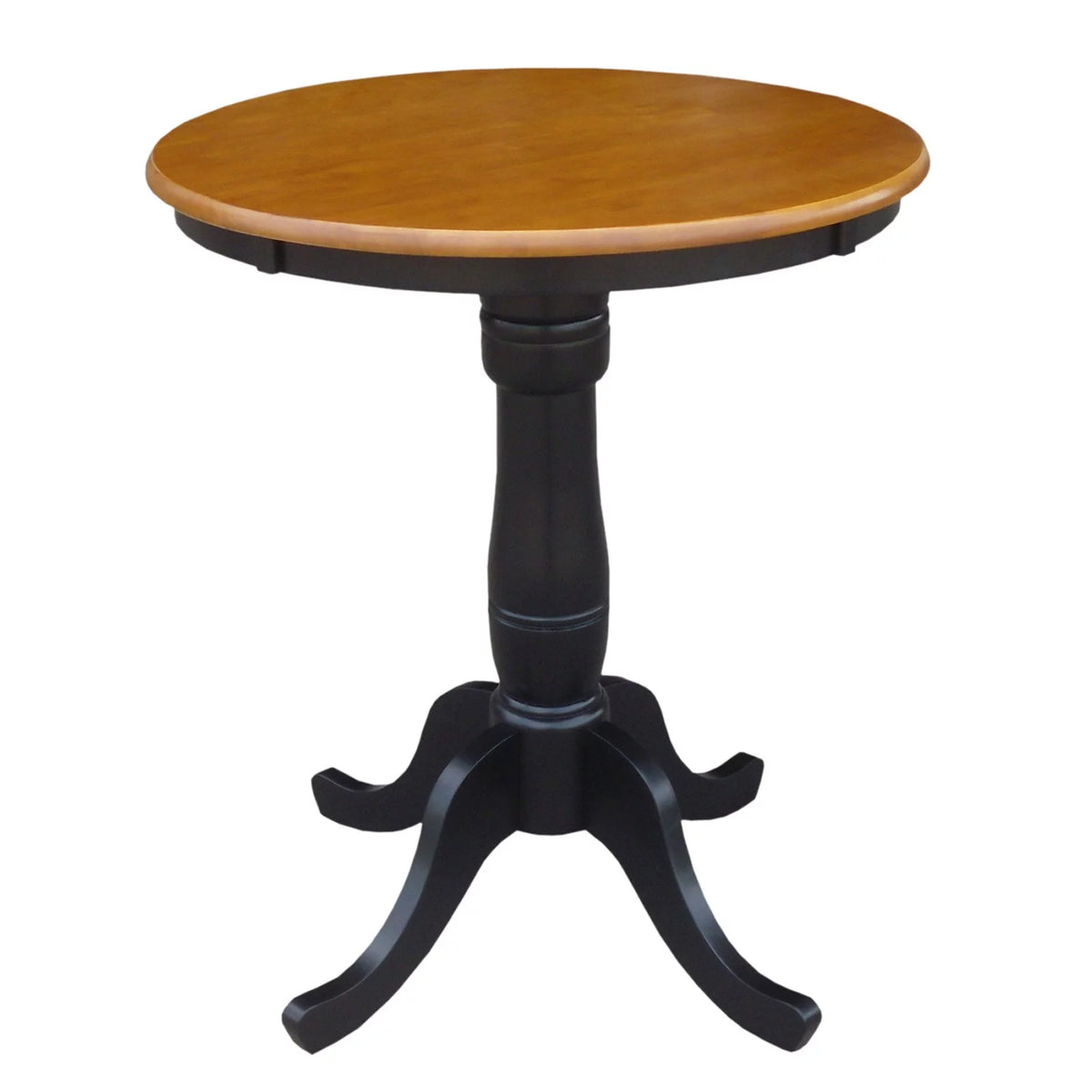 Round Top Pedestal Dining Table with Black Base X67661