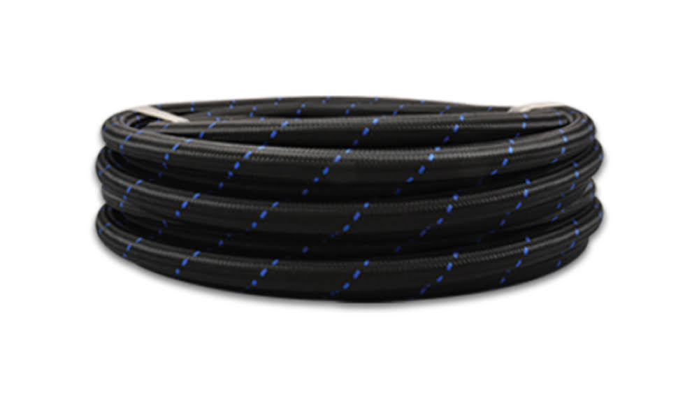 -4 Black Blue Nylon Braided Flex Hose H764