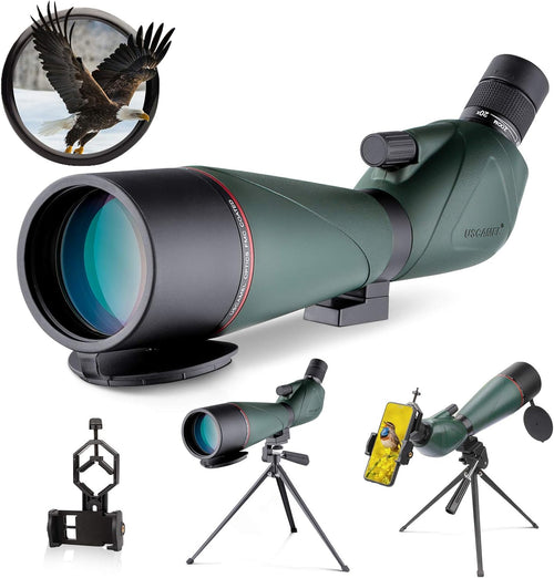 20-60x80 Waterproof HD BAK4 Angled Spotting Scope with Tripod L61815
