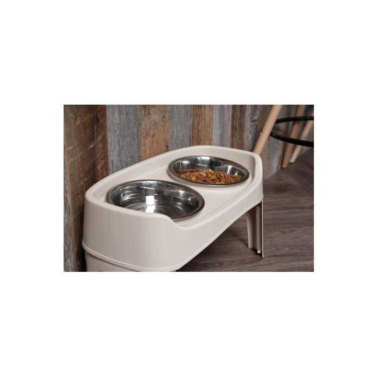 12 inch Elevated Dog Bowls with 2 Qt Stainless Steel Bowls E156513