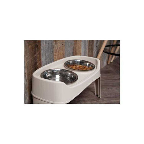 12 inch Elevated Dog Bowls with 2 Qt Stainless Steel Bowls E156513