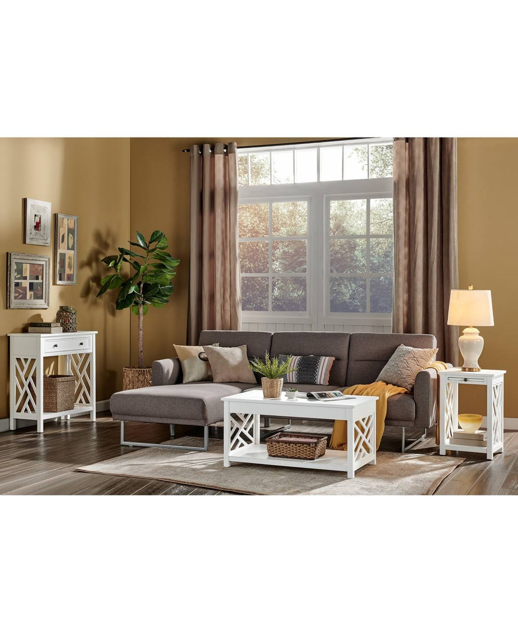 Wood Console Table with 4-Drawers W70015
