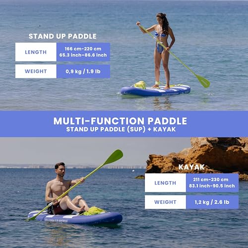 2-in-1 Aluminum SUP Paddle & Kayak Detachable 4 Piece T315