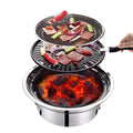 Portable Non-stick Round Charcoal BBQ Grill X946094