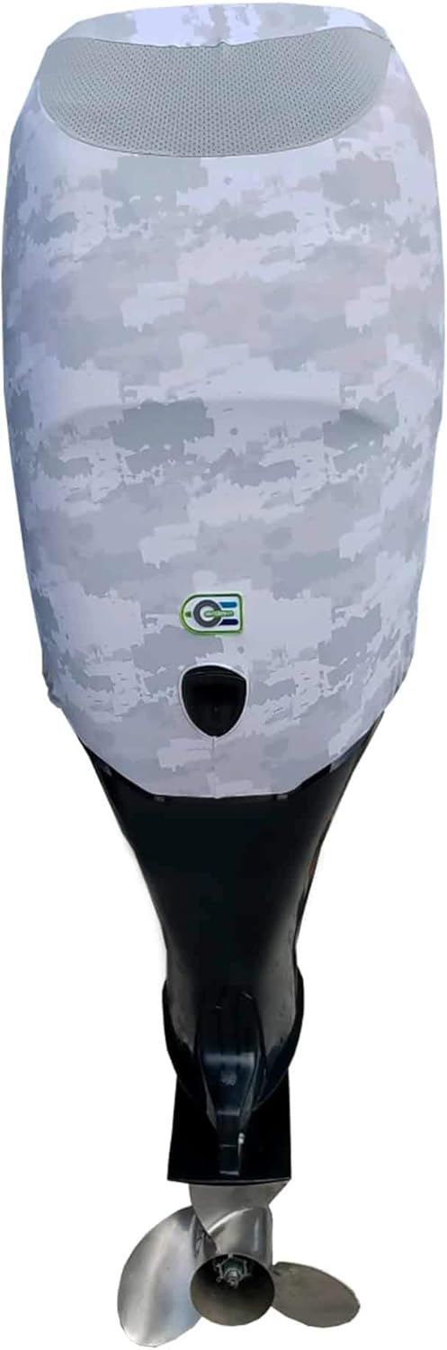 Grey Digital Camo Outboard Motor Cover X10770