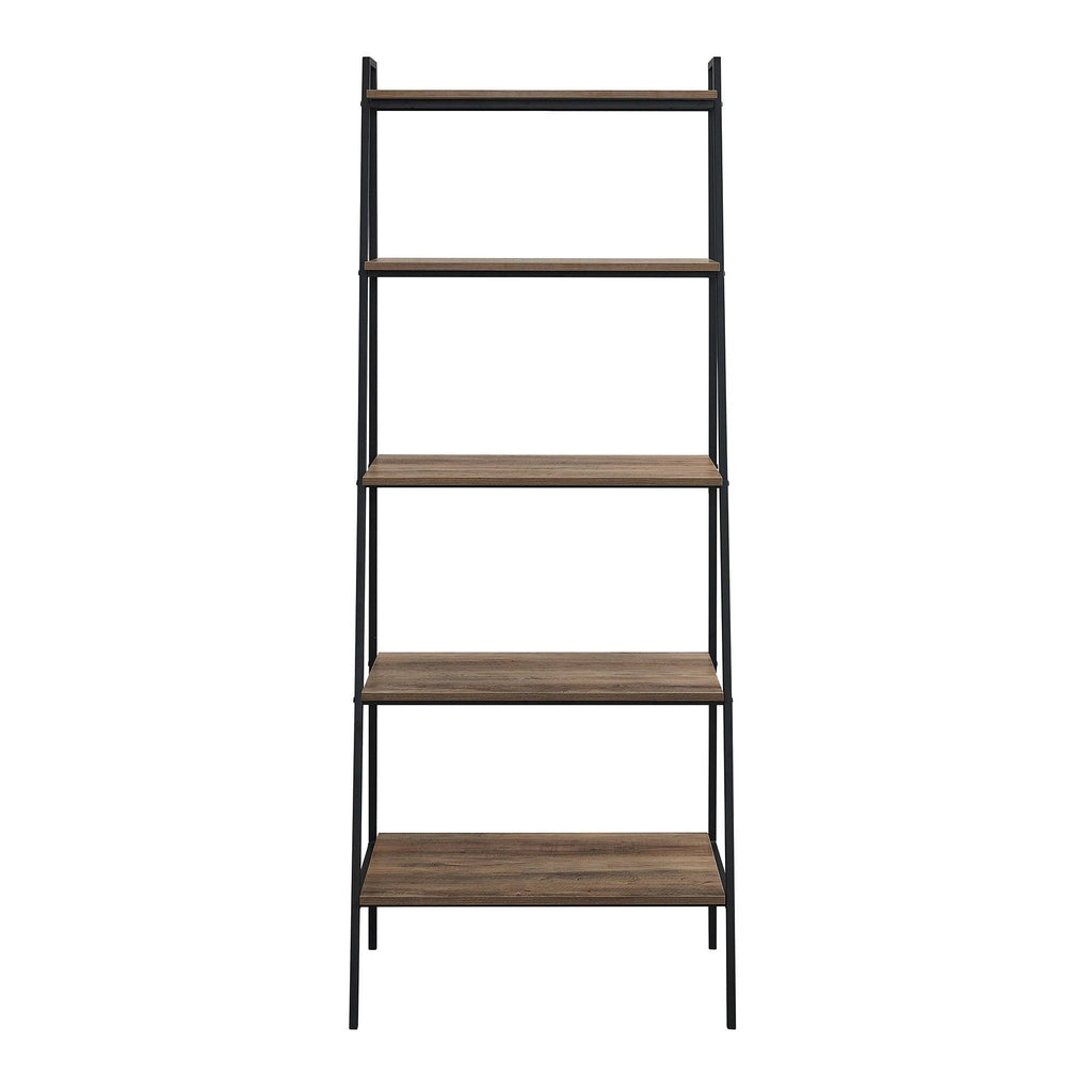 72-Inch Open Ladder Bookshelf Grey Wash X4206