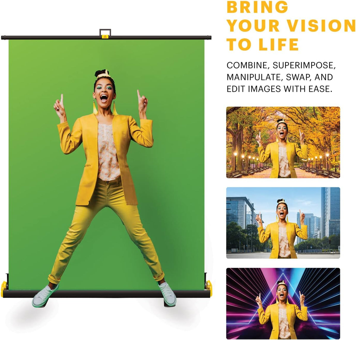Portable Collapsible Green Screen Chroma Key Backdrop with Stand A946