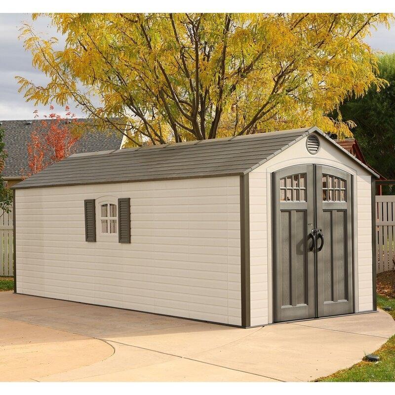 8 ft. W x 20 ft. D Plastic Storage Shed B434