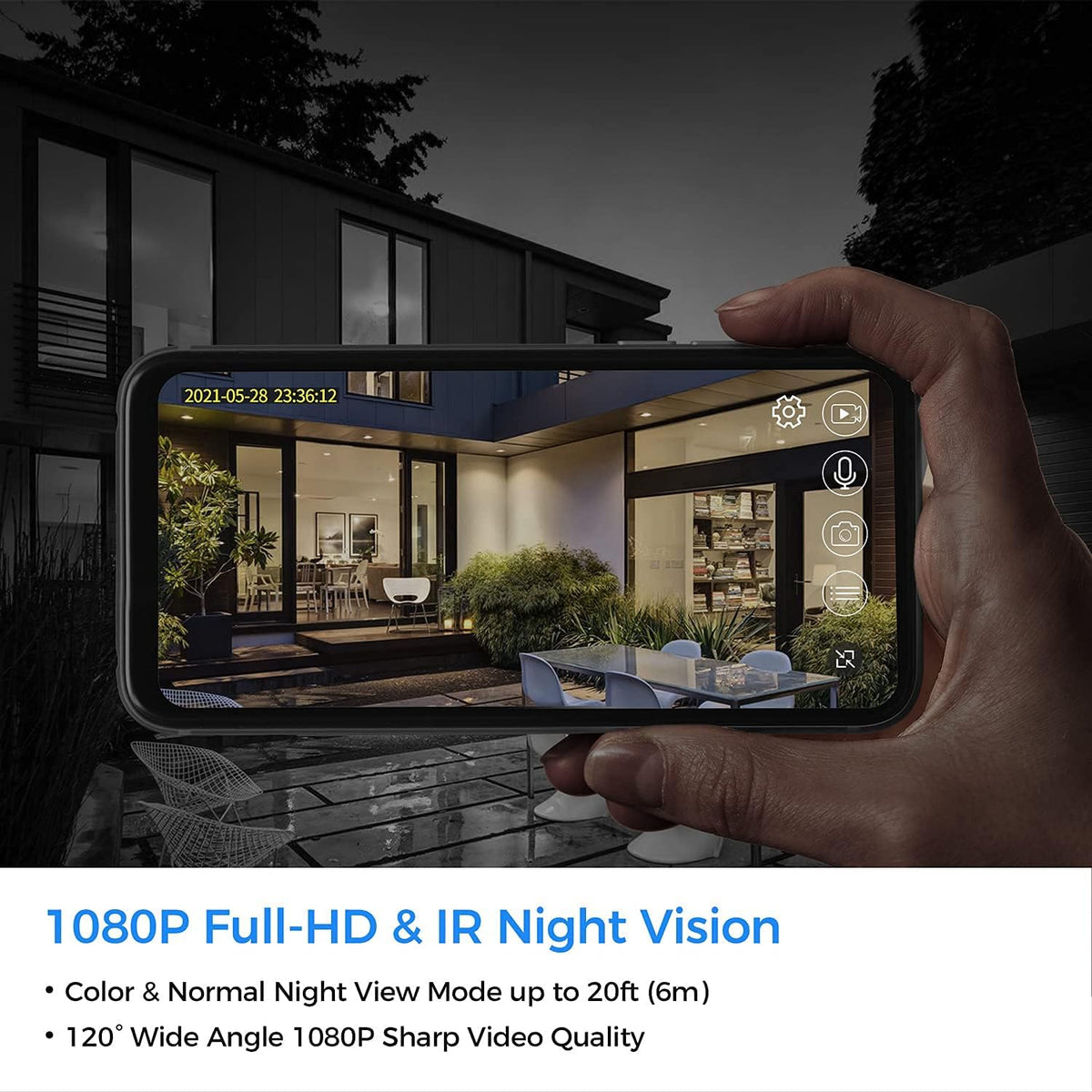 Wi-Fi Solar Rechargeable Battery Wireless Security Camera L91759