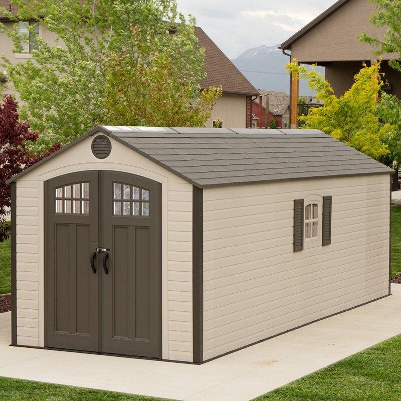 8 ft. W x 20 ft. D Plastic Storage Shed B434
