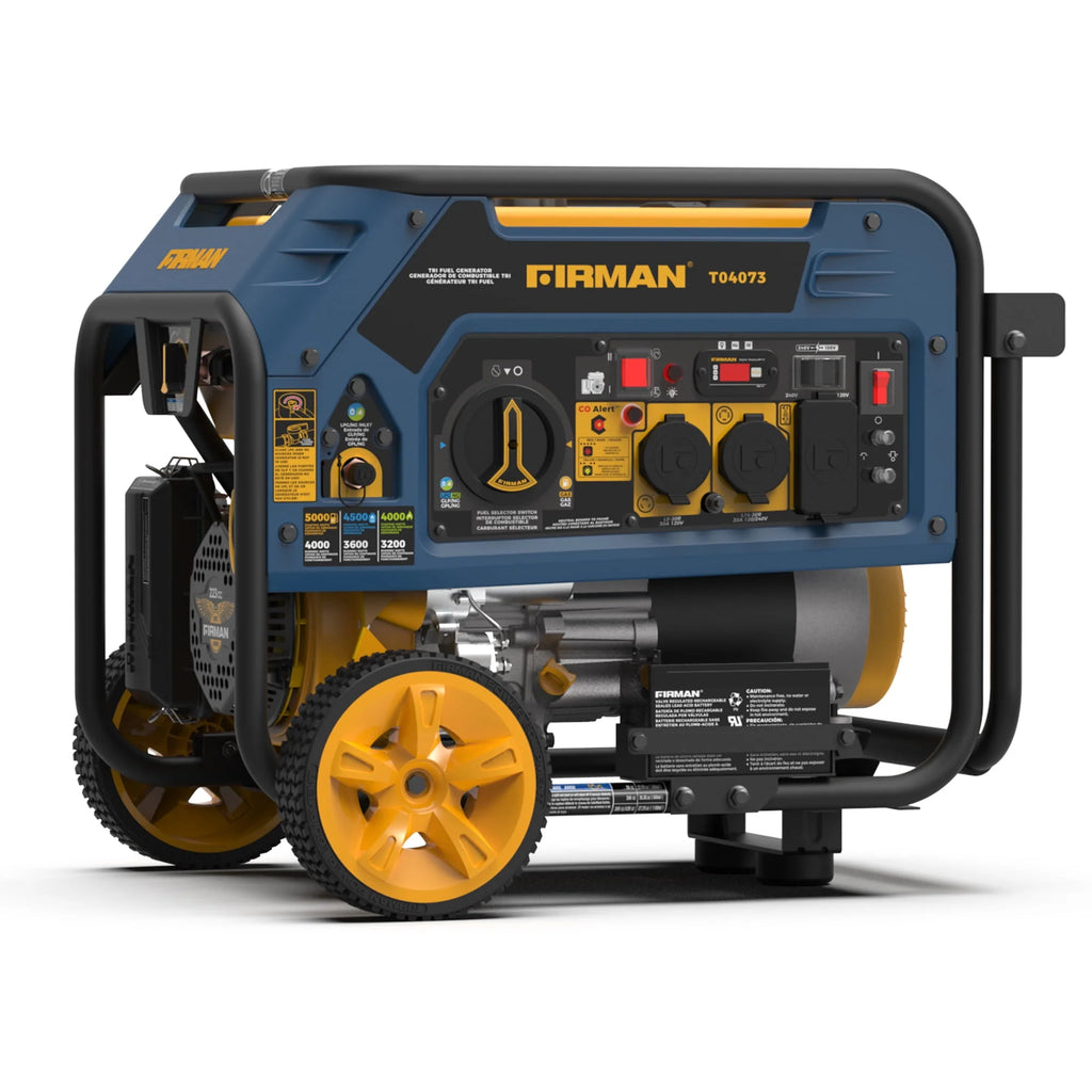 Tri-Fuel 5000/4000 Watts 120/240 Electric Start Portable Generator with CO Alert U8607