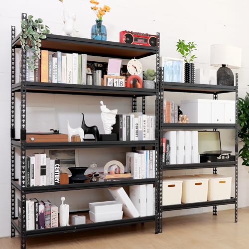 Black 4 Tier Heavy Duty Metal Storage Shelves U572598