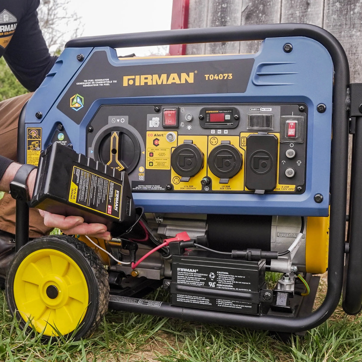 Tri-Fuel 5000/4000 Watts 120/240 Electric Start Portable Generator with CO Alert U8607