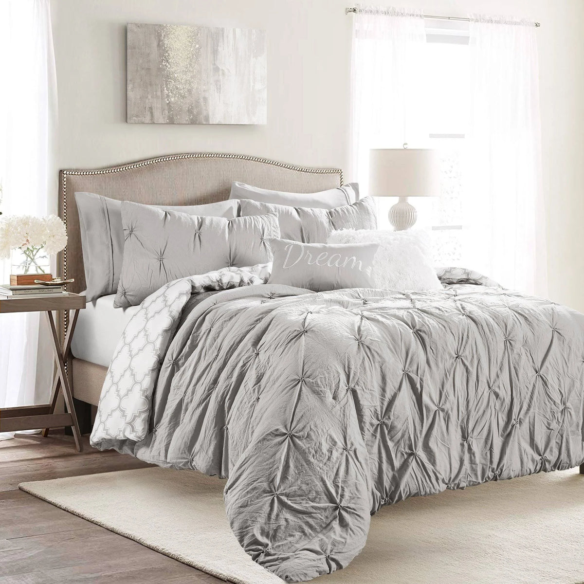Light Gray Full/Queen Comforter Set L78734