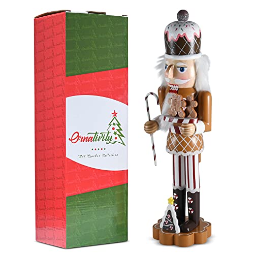 Wooden Nutcracker Candy Man with Candy Cane and Gingerbread Cookies F5850