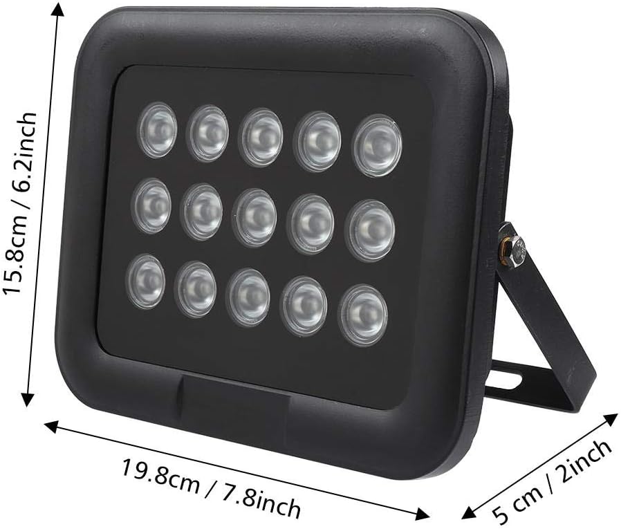20~150m IR Infrared Illuminator, 8~90° Adjustable 15Pcs Infrared LED Light IP65 Waterproof I64455