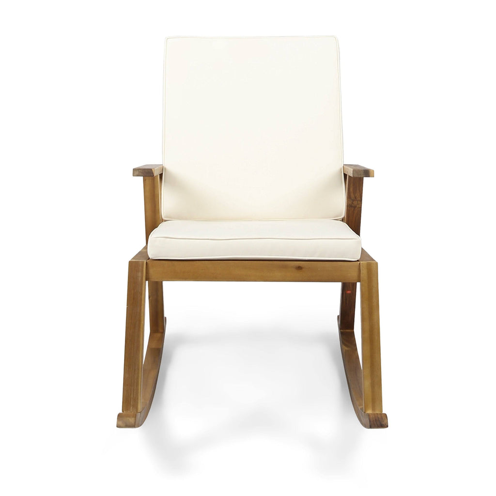 Acacia Wood Rocking Chair and Side Table Teak Finish Q63527