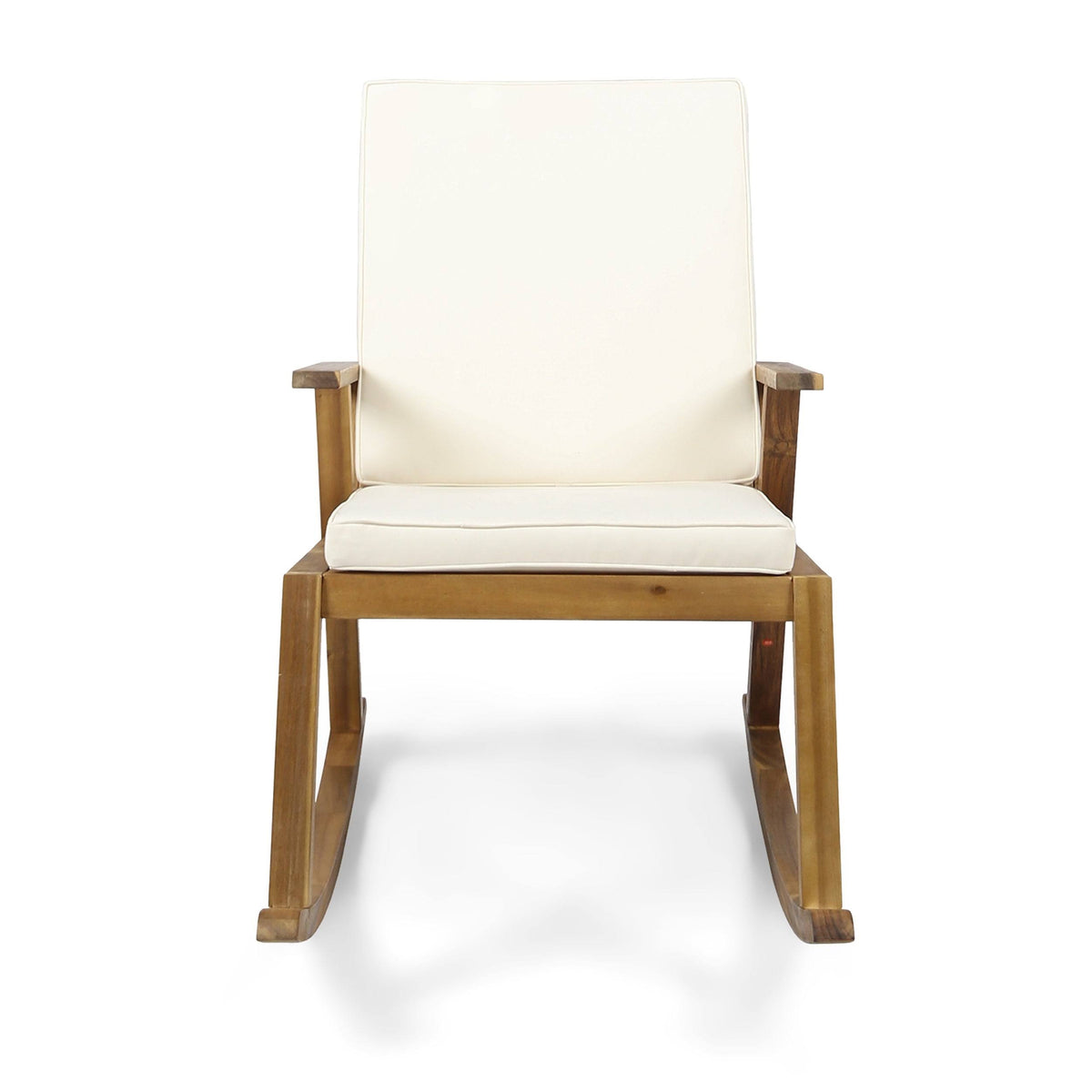 Acacia Wood Rocking Chair and Side Table Teak Finish Q63527