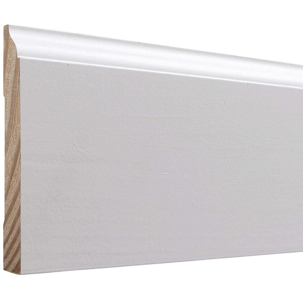 9/16-in x 4-1/4-in x 16-ft Colonial Primed Pine Baseboard Moulding D4235