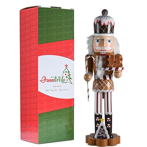 Wooden Nutcracker Candy Man with Candy Cane and Gingerbread Cookies F5850