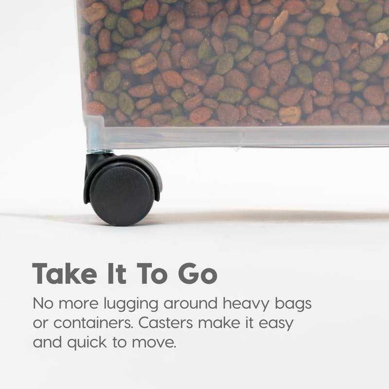 Airtight Pet Food Storage Bin Container with Attachable Casters Y57197